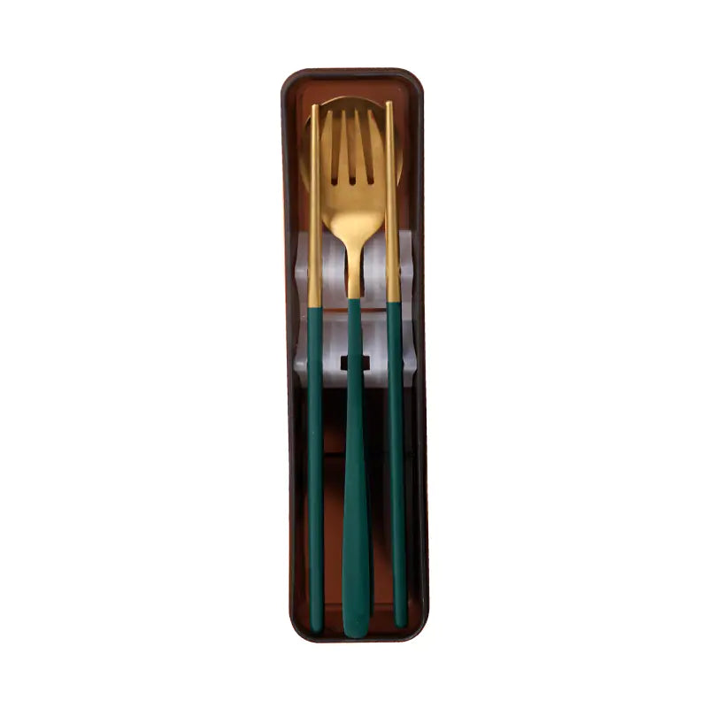 Dluxe Ave. Portable Stainless Steel Cutlery Set with Storage Box