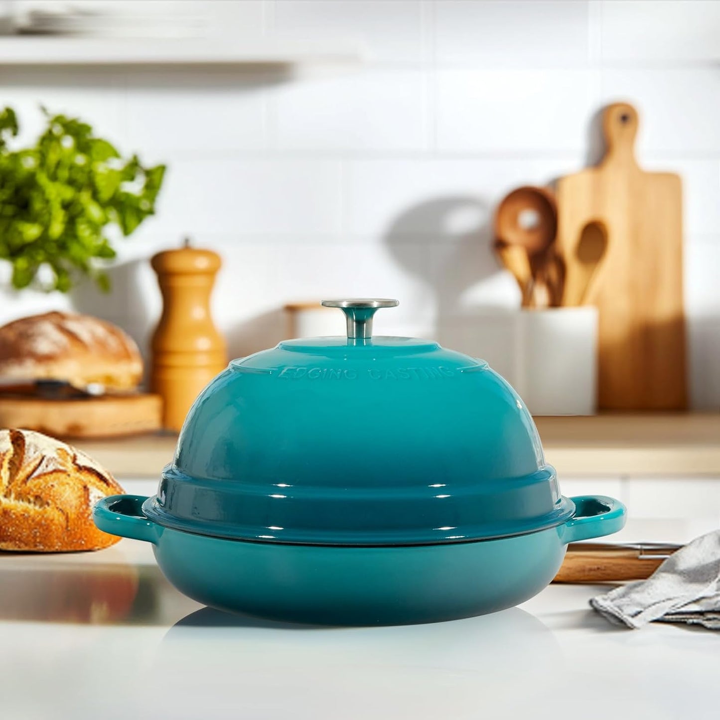 Dluxe Ave. Enameled Cast Iron Dutch Oven Pot with Lid Round Bread Oven for Homemade Sourdough Bread Baking 6 Quart