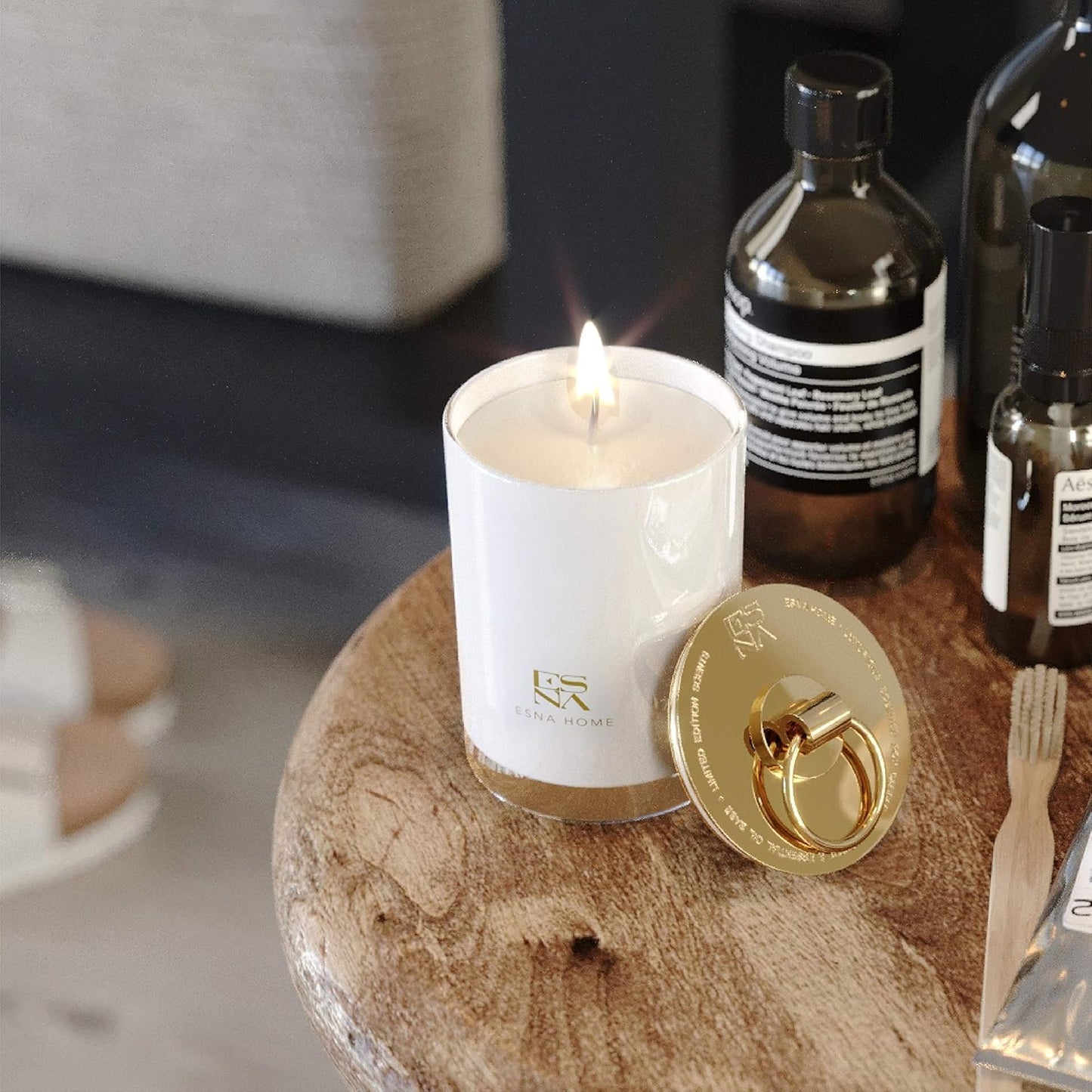 Dluxe Ave. Aromatherapy Scented Candles, Lavender Essential Oil, 50 Hours Burn, /White Candles