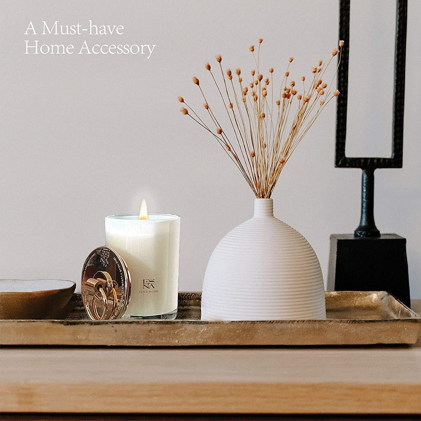 Dluxe Ave. Aromatherapy Scented Candles, Lavender Essential Oil, 50 Hours Burn, /White Candles