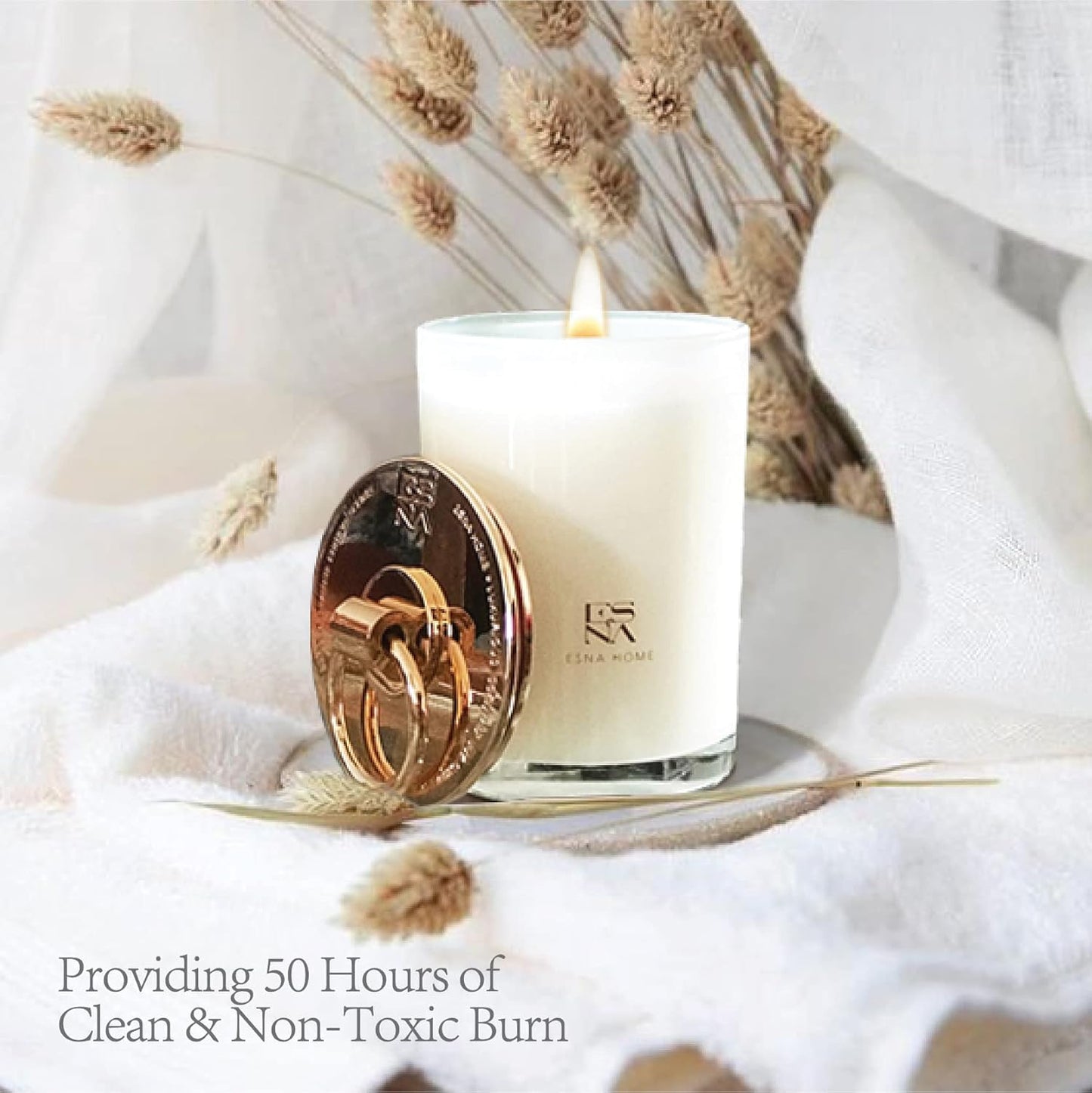 Dluxe Ave. Aromatherapy Scented Candles, Lavender Essential Oil, 50 Hours Burn, /White Candles