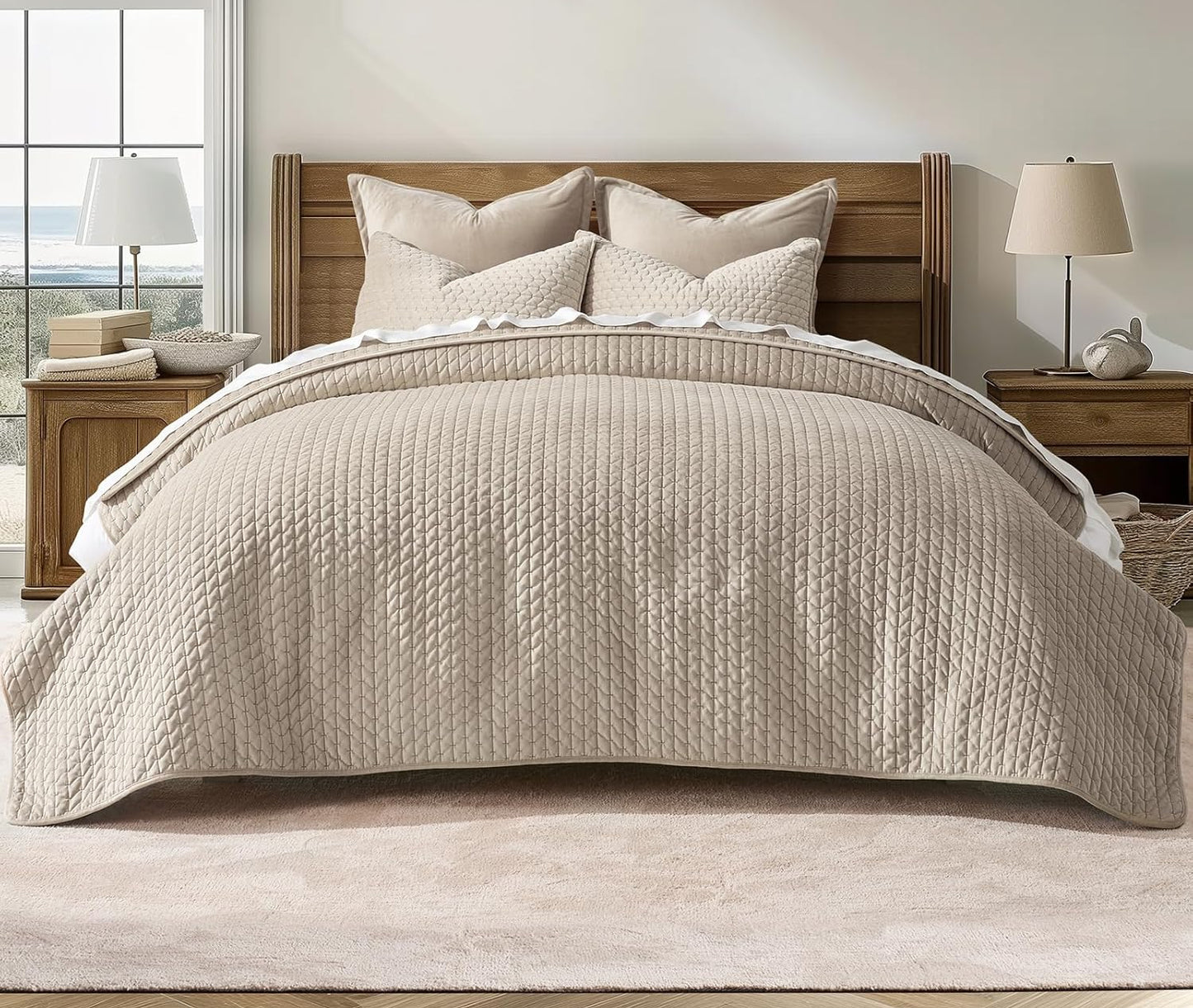 Dluxe. Ave. ( KING ) Luxury 3 Piece Soft comforter Set/ for All Seasons / Camel