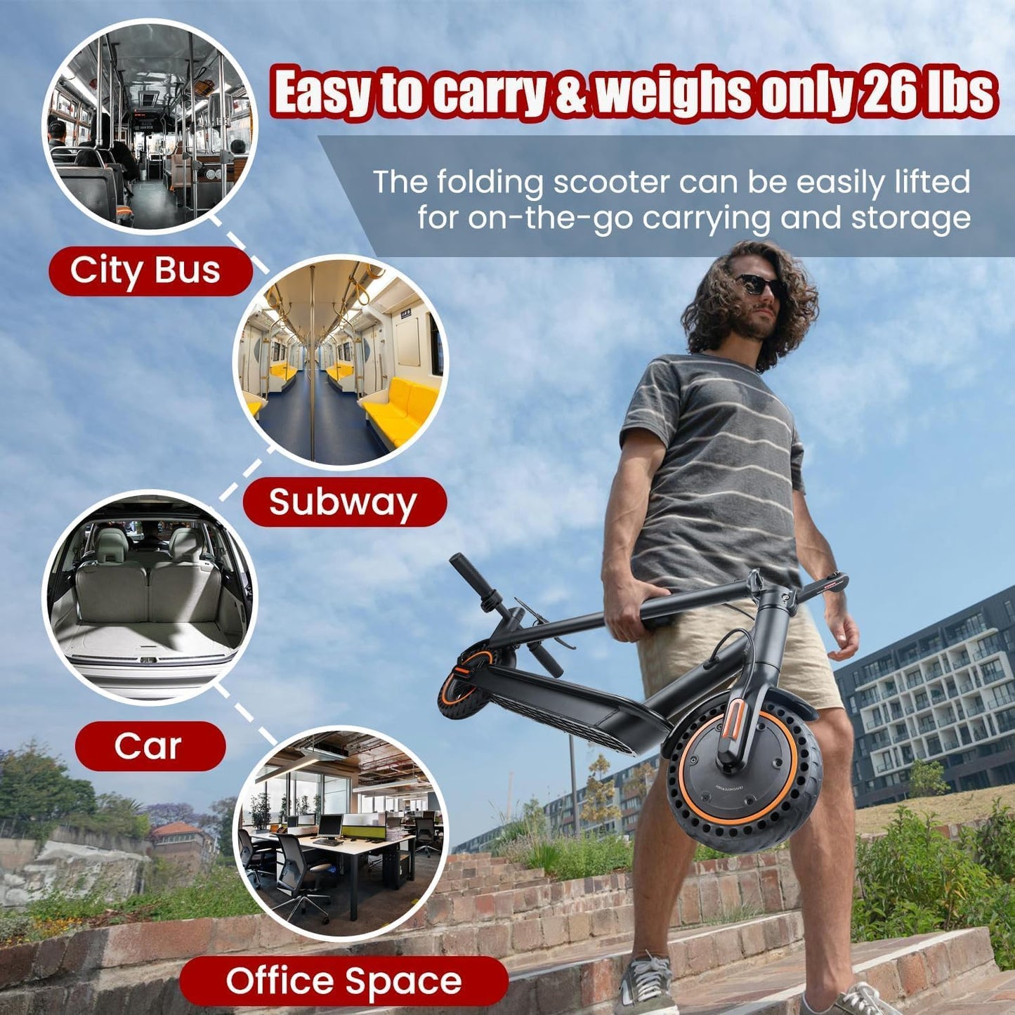 Dluxe Ave. Adult Electric Scooter, Foldable 500W Motor 17-20 Mile Range &17- 20Mph Speed 8.5 Solid Tires