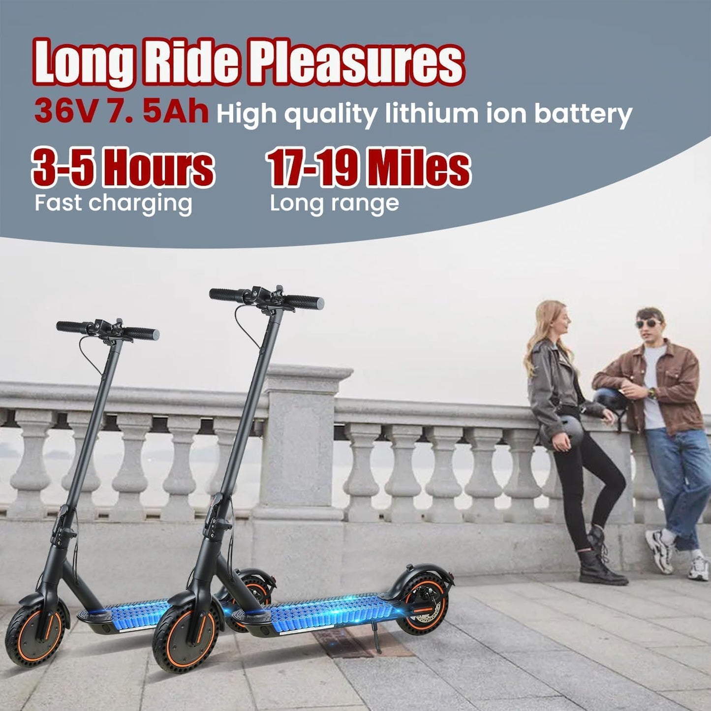 Dluxe Ave. Adult Electric Scooter, Foldable 500W Motor 17-20 Mile Range &17- 20Mph Speed 8.5 Solid Tires