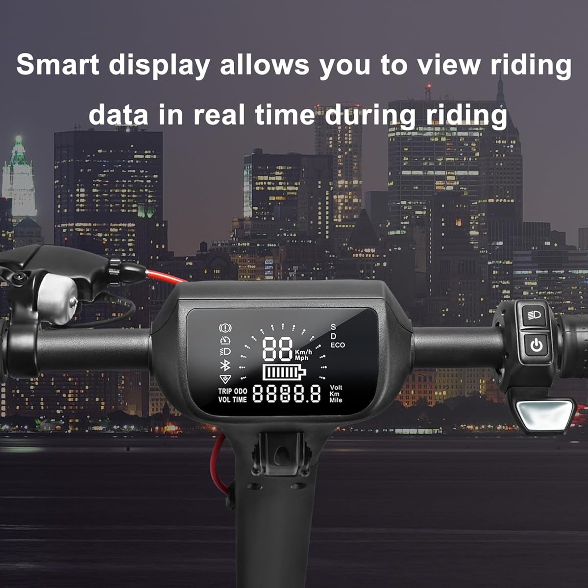 Dluxe Ave. Portable Folding Electric Scooter Adults with Dual Braking System and App Control