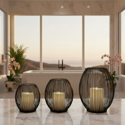 Dluxe Ave. Mediterranean Iron Birdcage with LED Candle Decor