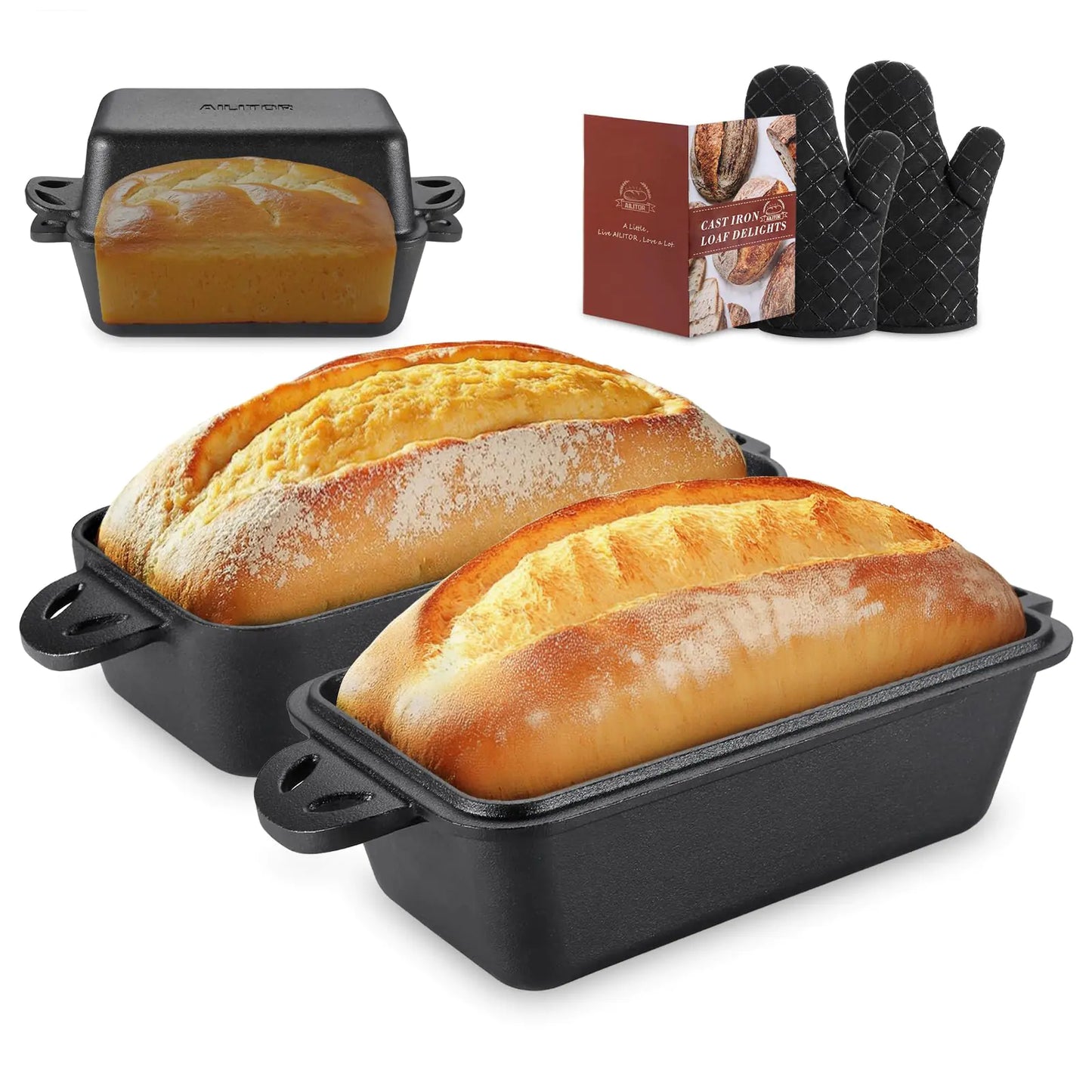 Dluxe Ave. Bread Baking Pans for Homemade Bread Set of 2