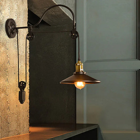 Dluxe Ave. Vintage Industrial Wall Lamp for Bar and Café