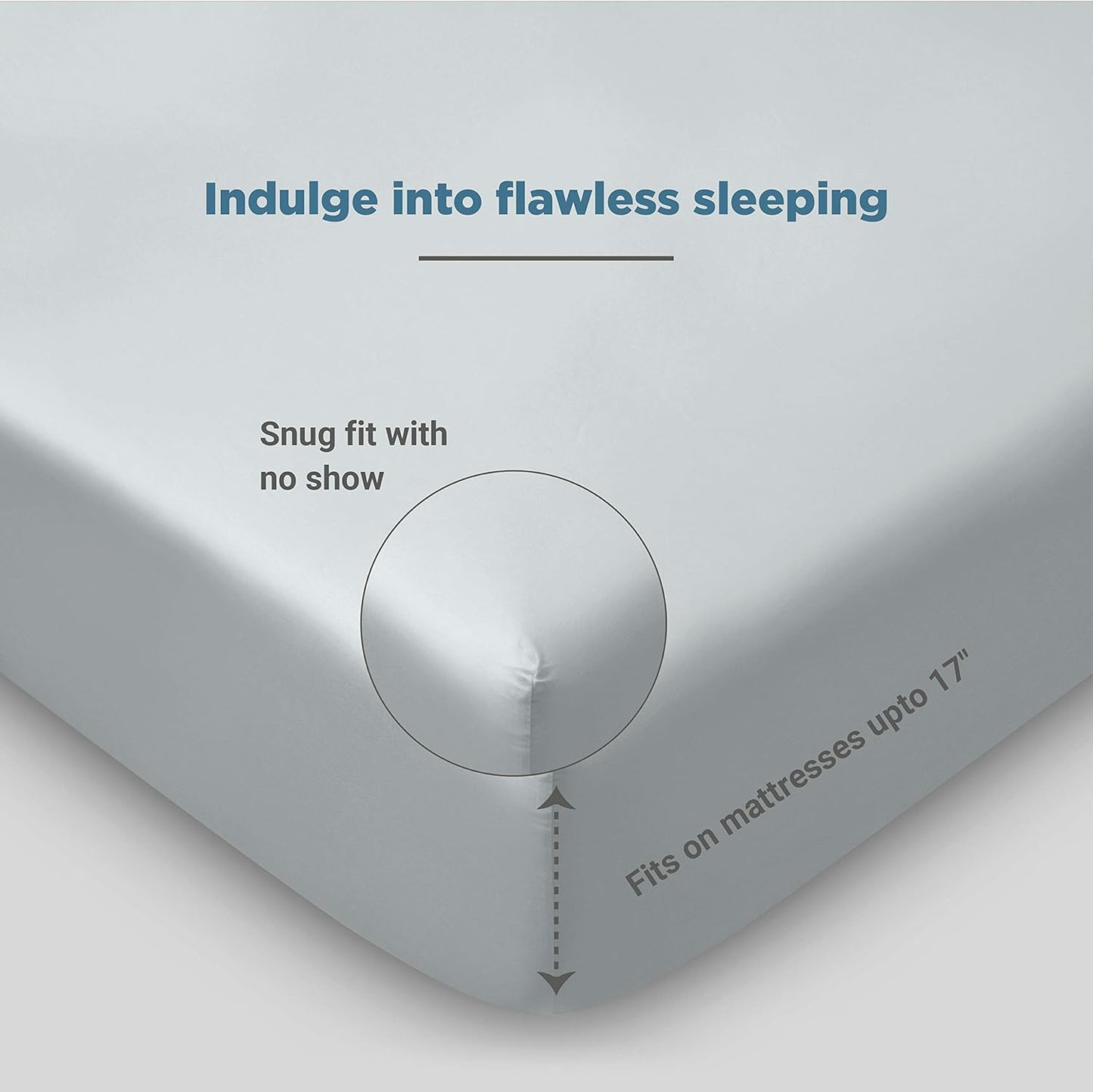 Dluxe Ave. ( FULL ) 4 Pcs 100% Organic Cotton Percale Weave Sheet Set, 300 Thread Count, GOTS Certified, Fits Up to 17" Deep Pocket, Ivory