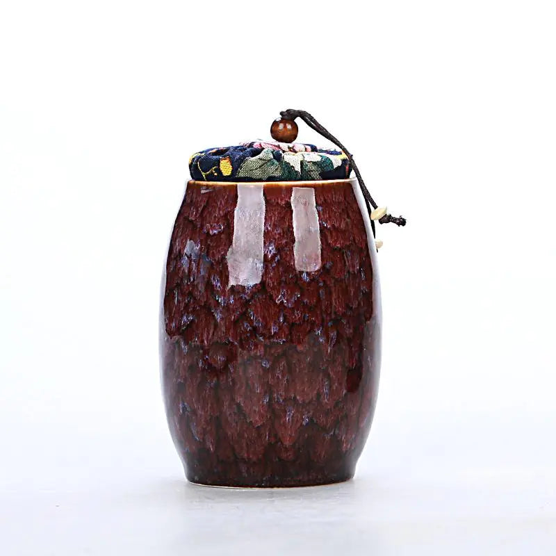 Dluxe Ave. Ceramic Sealed Tea Canister with Reactive Glaze