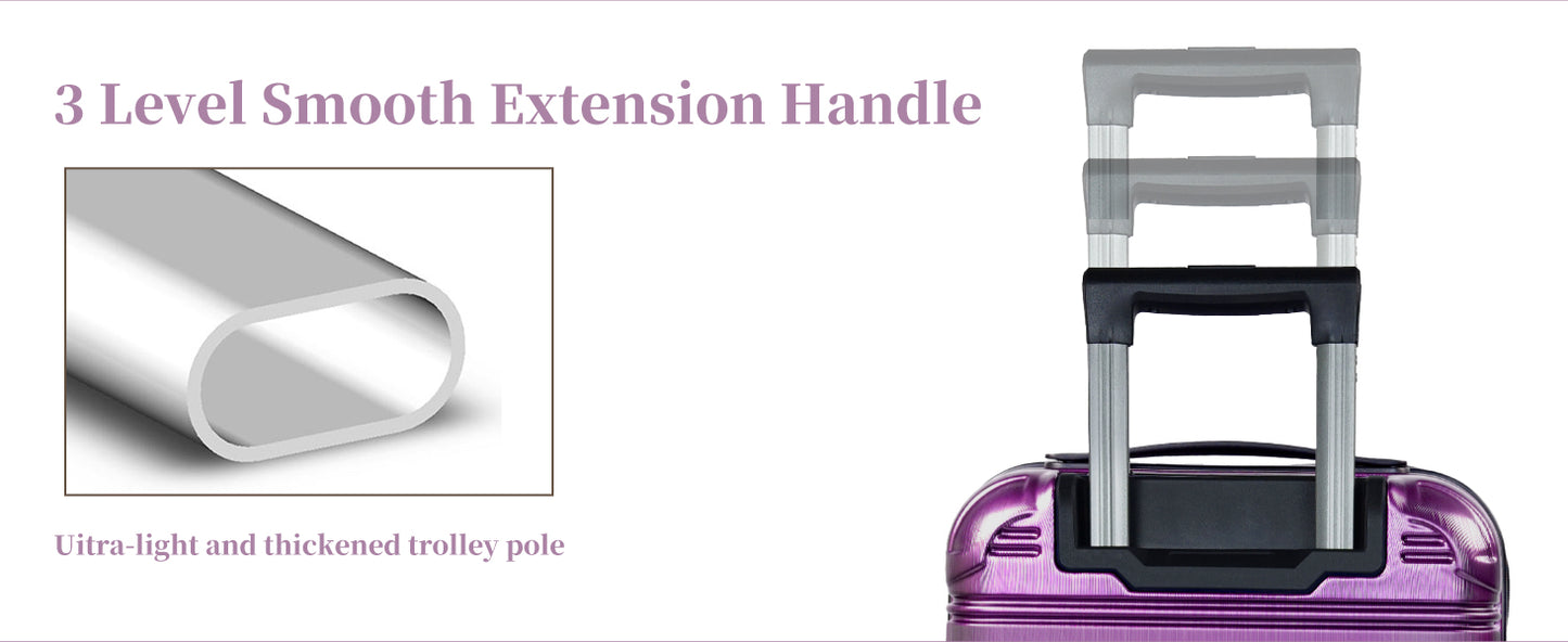 Dluxe Ave. Carry On Luggage/ Airline Approved/ PC+ABS with TSA Lock/ Hardshell (Purple) 22x14x9