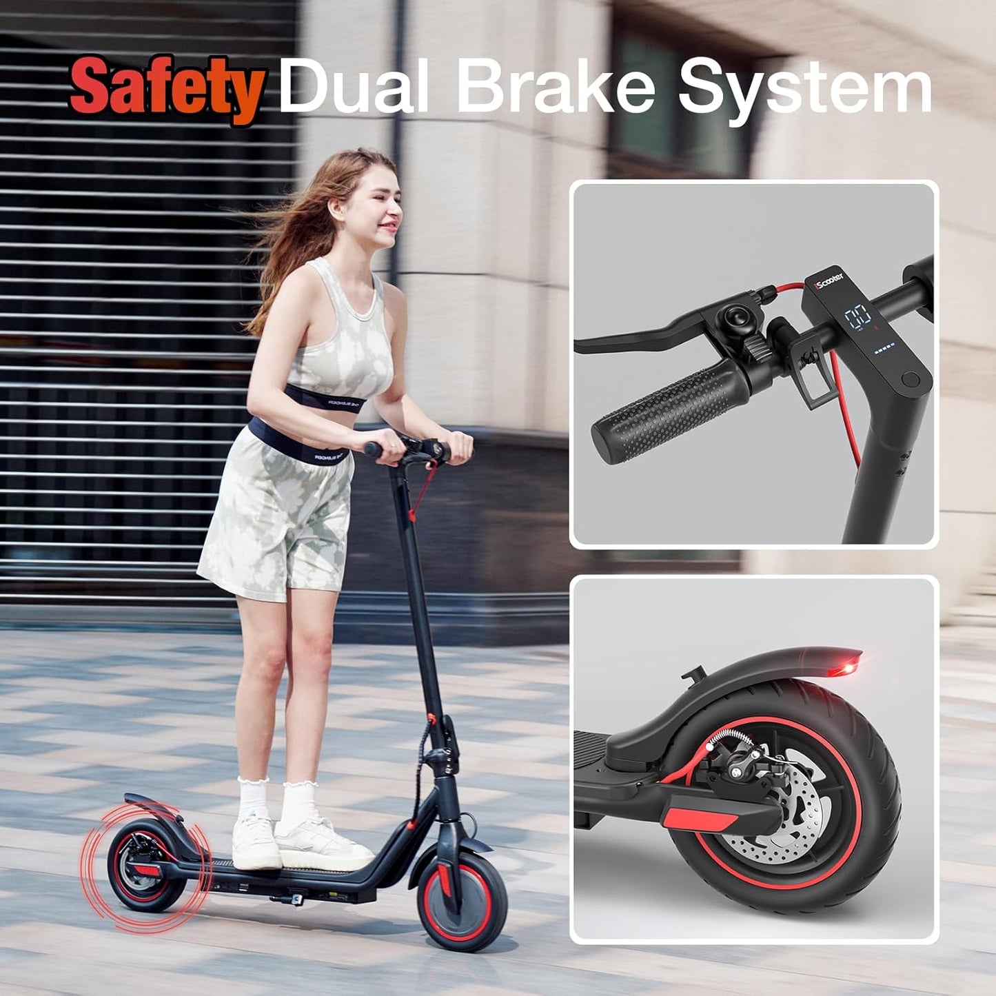 Dluxe Ave. Foldable Electric Scooter for Adults 18.7/12.5 Miles Long Range18.7/15.5 Mph Speed 8.5in Honeycomb Tire Folding E Scooter with Double Braking System Electric Scooter for Commuting