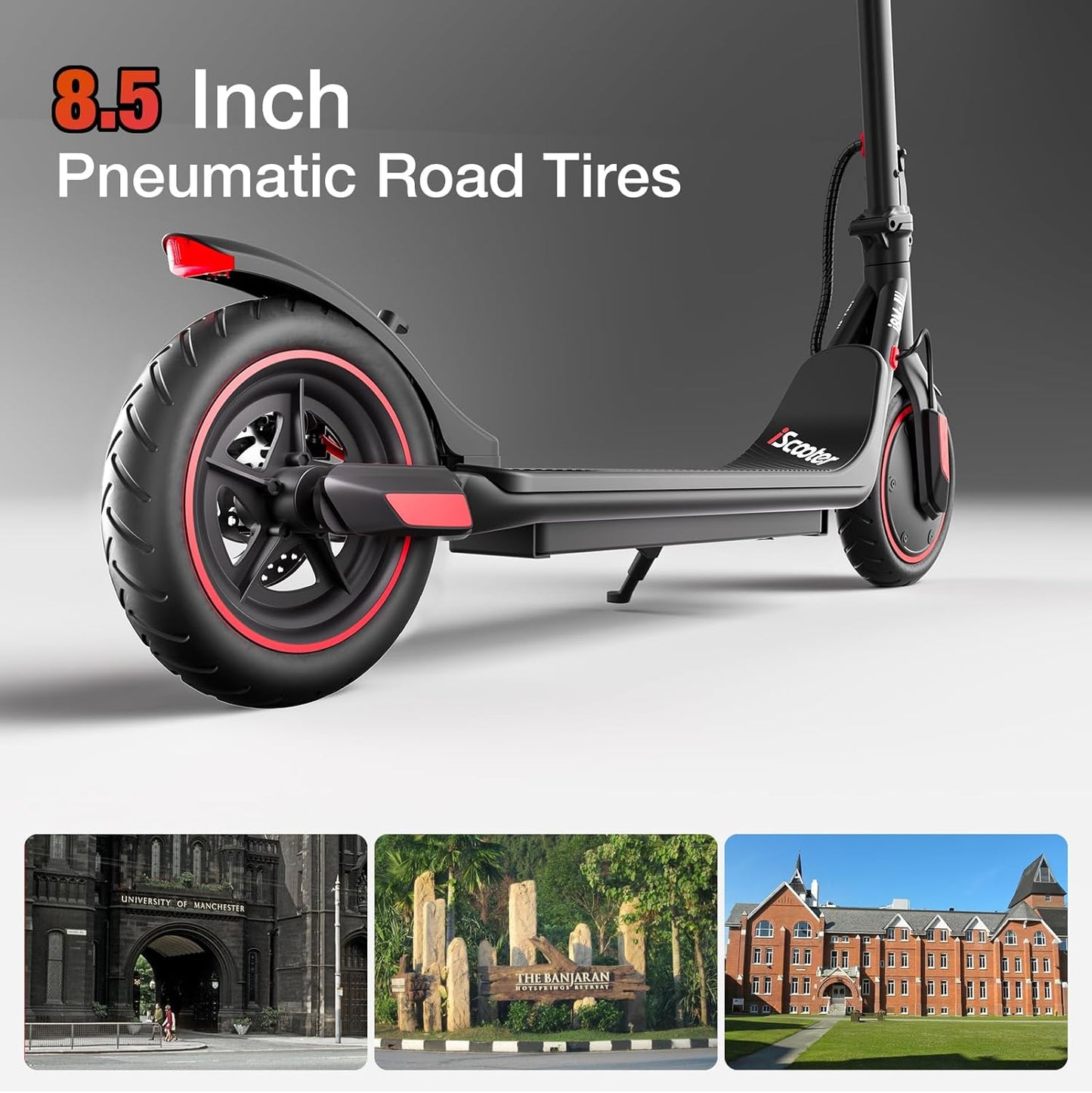 Dluxe Ave. Foldable Electric Scooter for Adults 18.7/12.5 Miles Long Range18.7/15.5 Mph Speed 8.5in Honeycomb Tire Folding E Scooter with Double Braking System Electric Scooter for Commuting