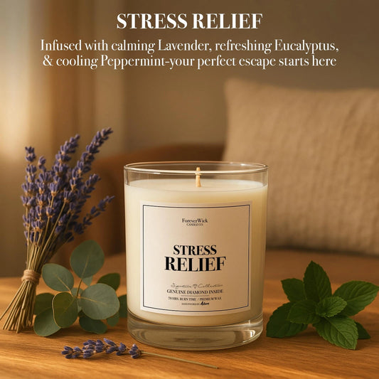 Dluxe Ave. Stress Relief Candle, Aromatherapy for Bath/ 14 oz & 70 Hours Burning Time