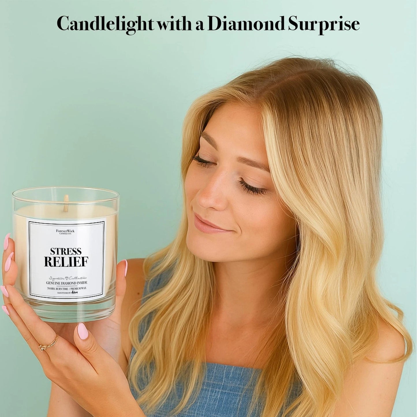 Dluxe Ave. Stress Relief Candle, Aromatherapy for Bath/ 14 oz & 70 Hours Burning Time