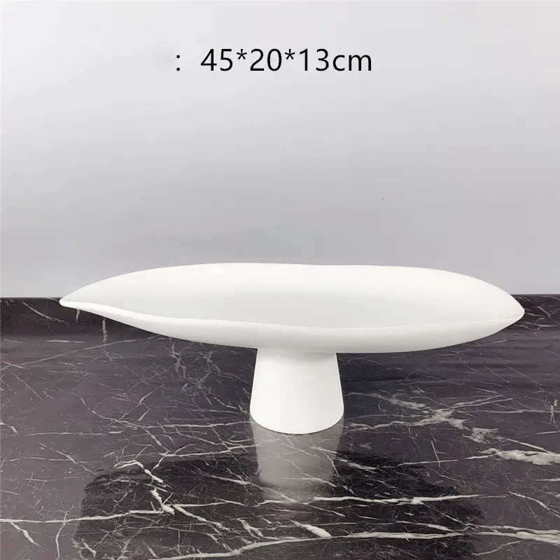 Dluxe Ave. Black and White Resin Tall Fruit Plate Nordic Decor
