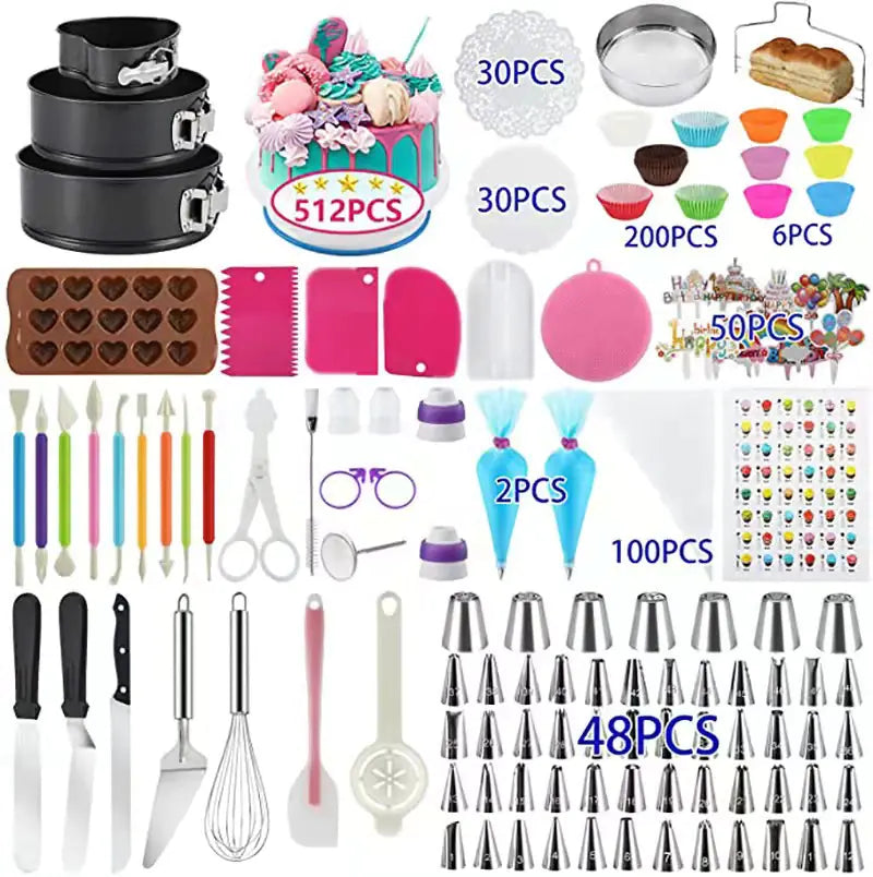 Dluxe Ave. 507-Piece Cake Decorating Set with Tools and Bags