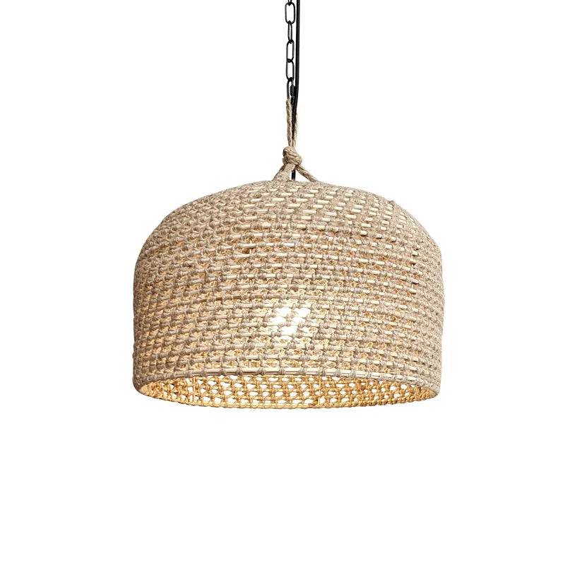 Dluxe Ave. Vintage Hotel Homestay Bedroom Light Hemp Rope Woven Zen Tea Room