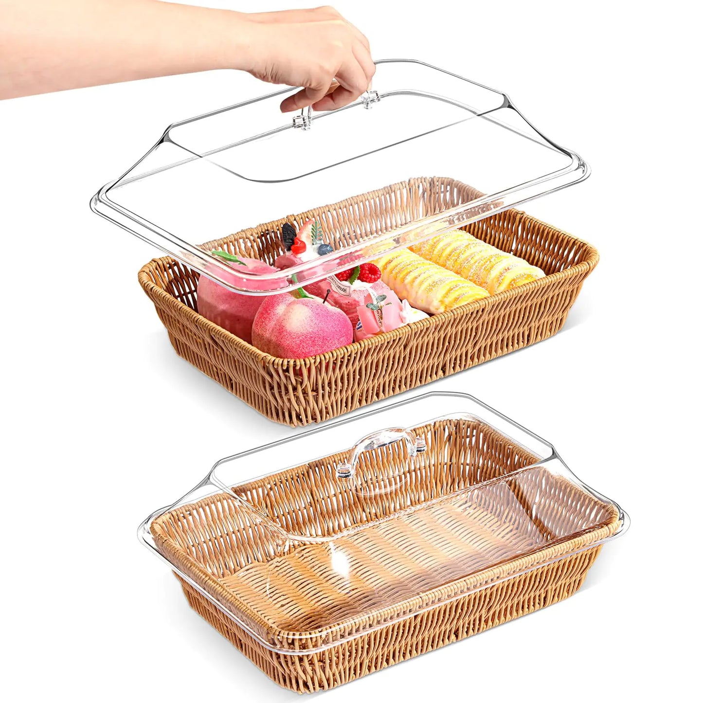 Dluxe Ave.Wicker Bread Baskets/2 Set (13.78 x 9.84 x 5.91 In)