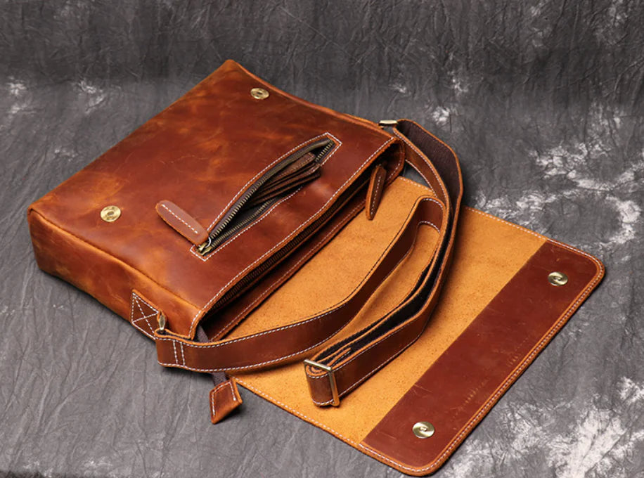Dluxe Ave. Vintage Handmade Leather Crossbody Bag