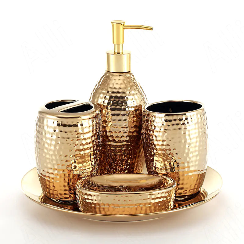 Dluxe Ave. Modern Ceramic 5-Piece Bathroom Accessory Set