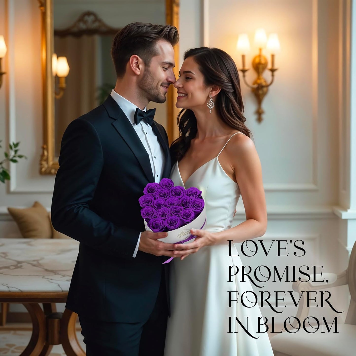 Dluxe Ave. Luxury Preserved Roses in a Box/ 16pcs (Purple)