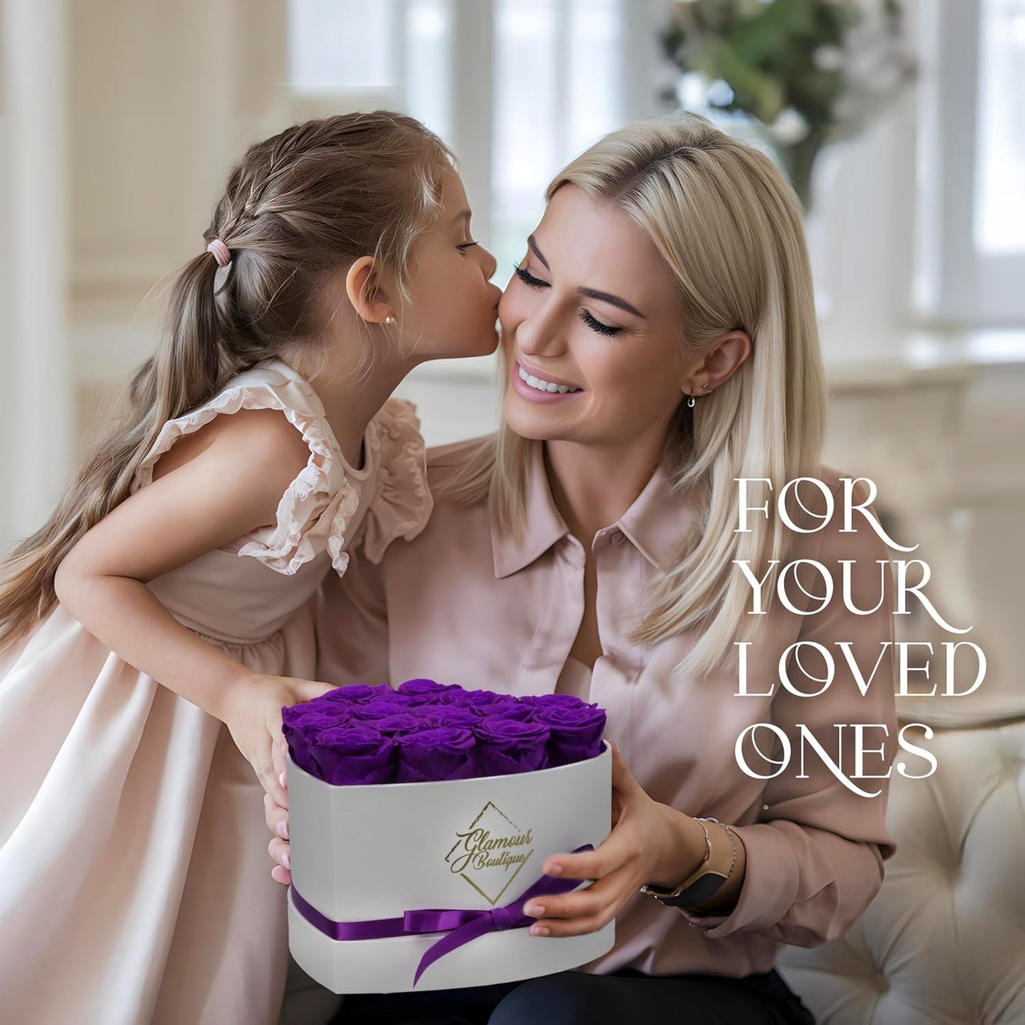 Dluxe Ave. Luxury Preserved Roses in a Box/ 16pcs (Purple)