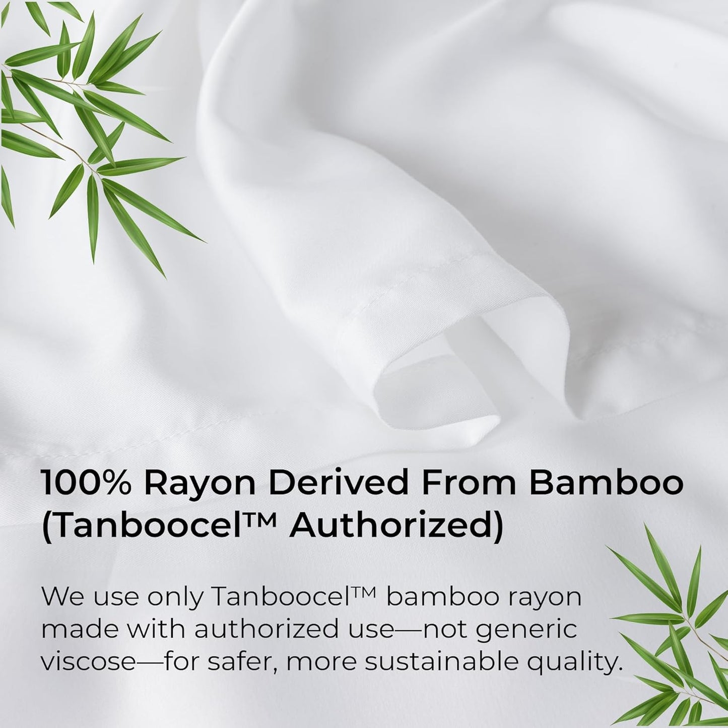 Dluxe Ave. ( KING) 6 Pcs Luxury Bed Sheet Set, 100% Rayon Derived from Bamboo, 24" Extra Deep Pocket, Bright White