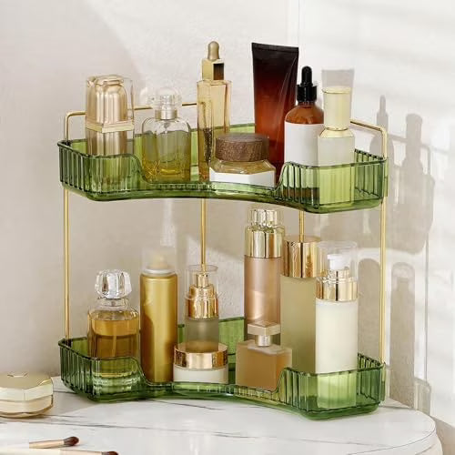 Dluxe Ave. 2 Tier Bathroom Counter Organizer, (1 PCS Green)
