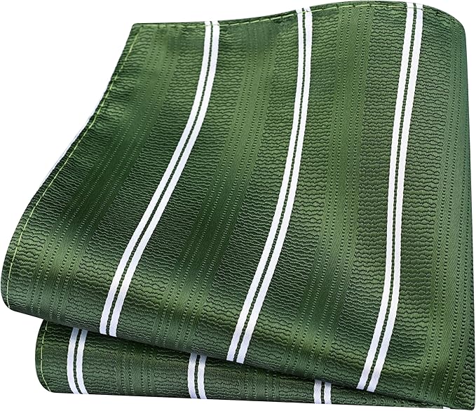 Dluxe Ave. Men Silk Necktie, Pocket Square, Cufflinks & Lapel Pin/ Olive Green