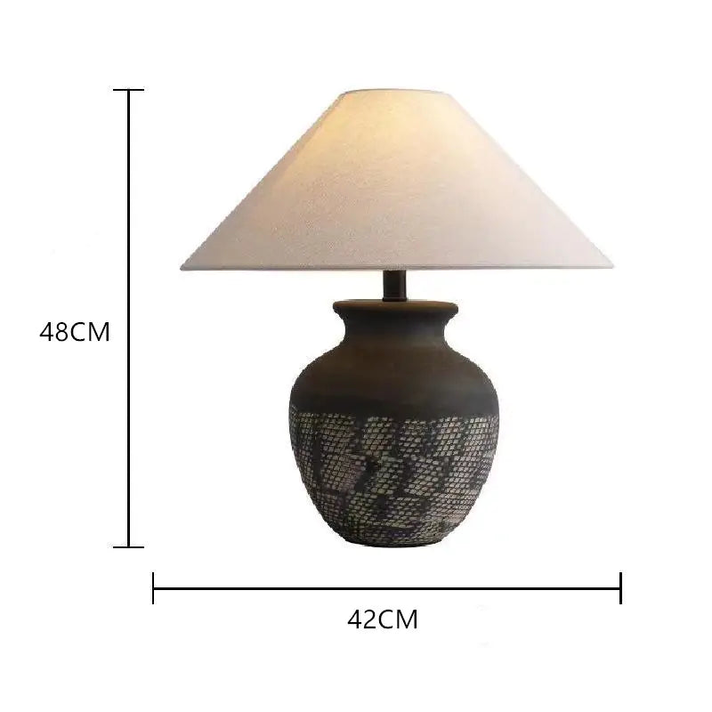 Dluxe Ave. Zhongshan Ceramic Table Lamp - Vintage Japanese Style