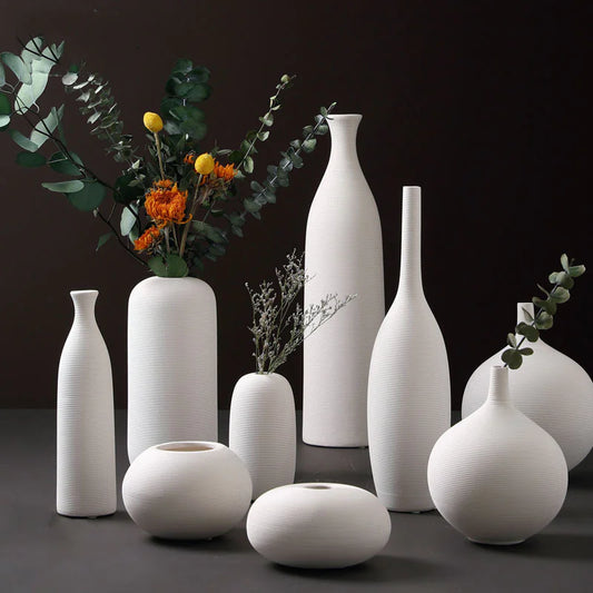 Dluxe Ave. Minimalist White Ceramic Vase