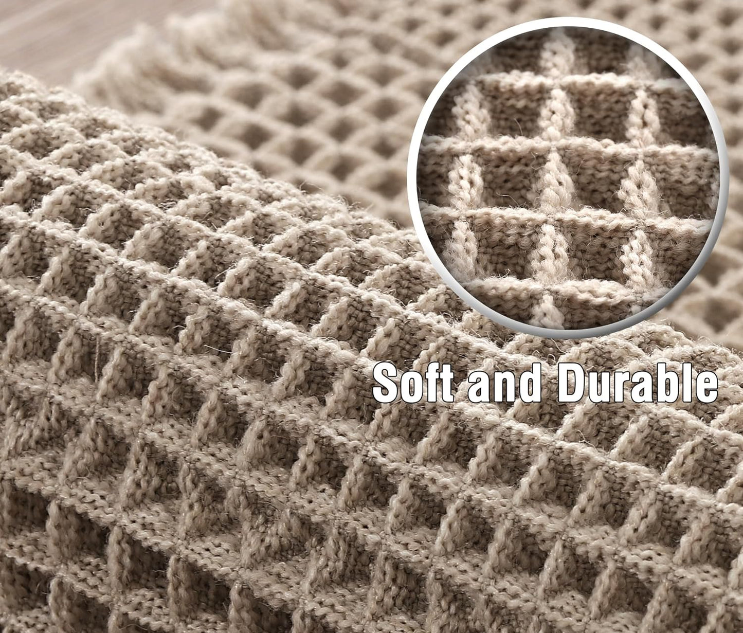 Dluxe Ave. H.VERSAILTEX Upgraded Waffle Runner Rug Super Absorbent Bathroom Mats Non Slip Tub 24" x 72" Irish Cream