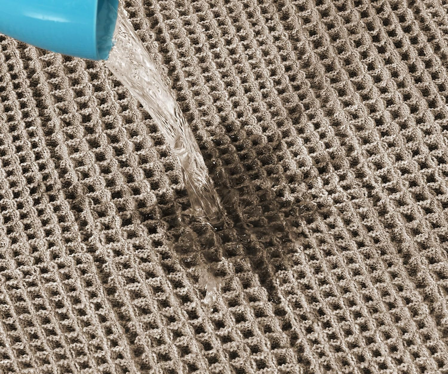 Dluxe Ave. H.VERSAILTEX Upgraded Waffle Runner Rug Super Absorbent Bathroom Mats Non Slip Tub 24" x 72" Irish Cream