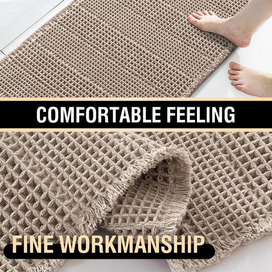 Dluxe Ave. Upgraded Waffle Runner Rug/ Super Absorbent  24" x 72" Irish Cream