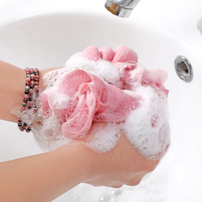 Dluxe Ave. Large Japanese Bath Towel and Exfoliating Bath Ball