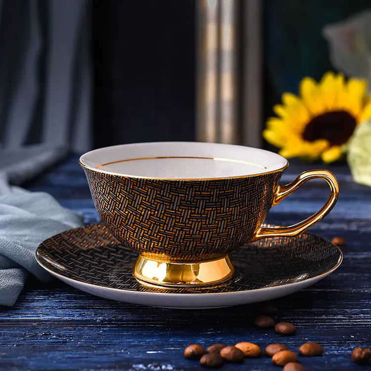Dluxe Ave. Ceramic Coffee Cup - Round European Tea Breakfast Mug