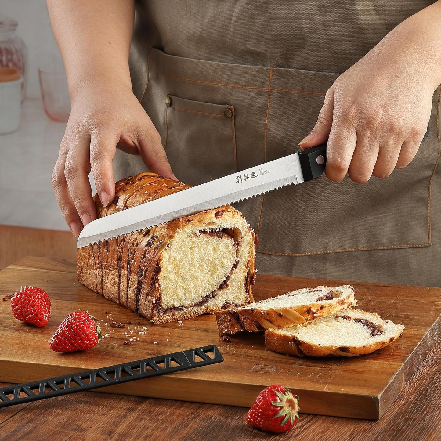 Dluxe Ave. 8 inch Serrated Bread Knife,Dishwasher Safe (8 inch Blade with 5 inch Handle)