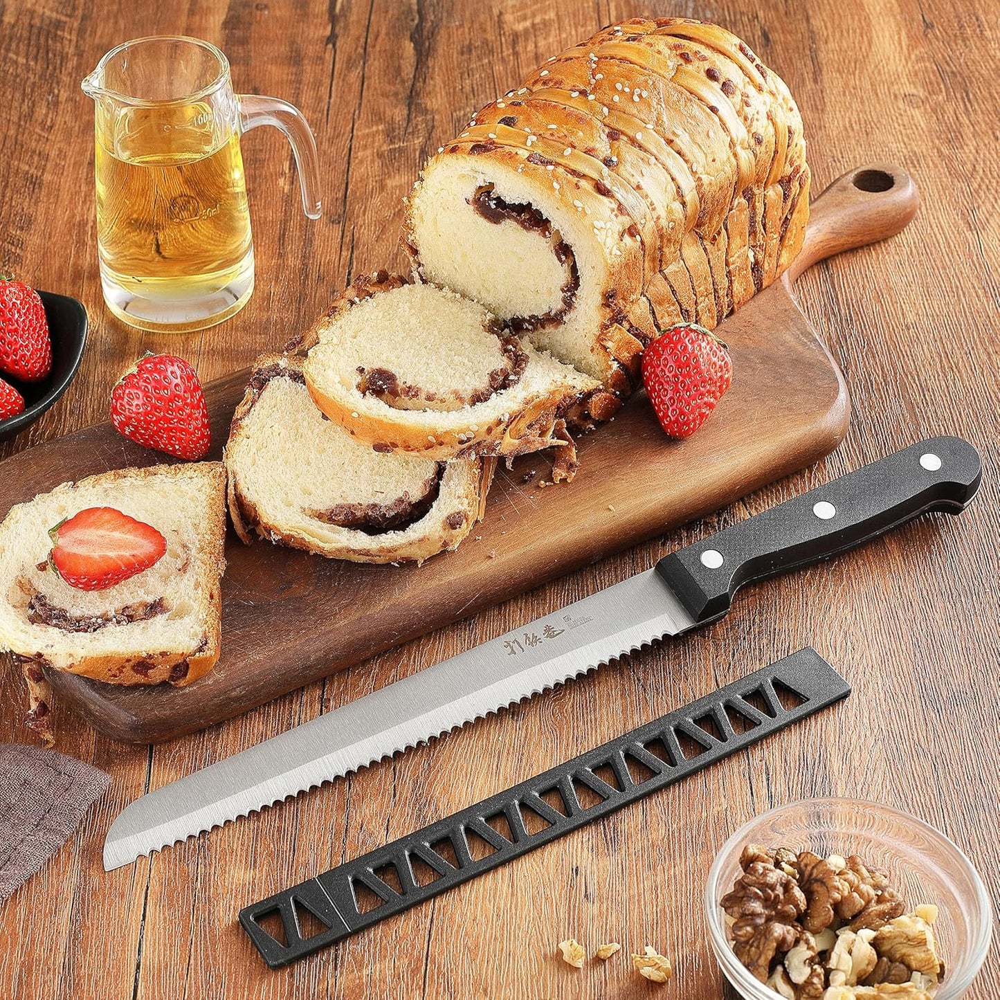 Dluxe Ave. 8 inch Serrated Bread Knife,Dishwasher Safe (8 inch Blade with 5 inch Handle)