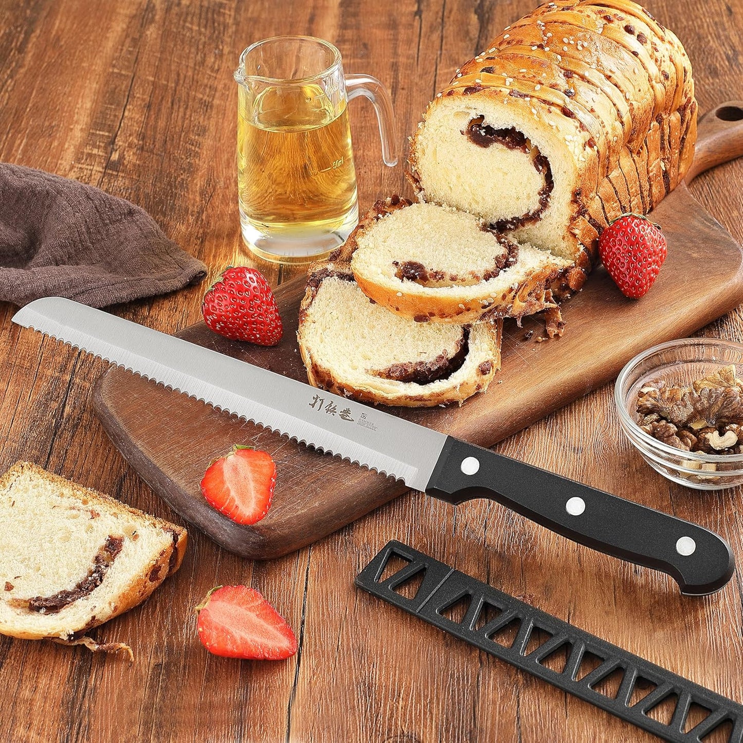 Dluxe Ave. 8 inch Serrated Bread Knife,Dishwasher Safe (8 inch Blade with 5 inch Handle)