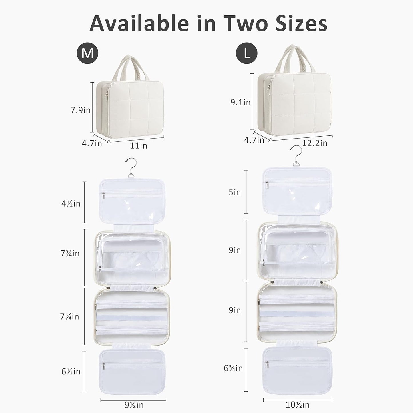 Dluxe Ave. Travel Toiletry Bag with Jewelry Organizer / Beige