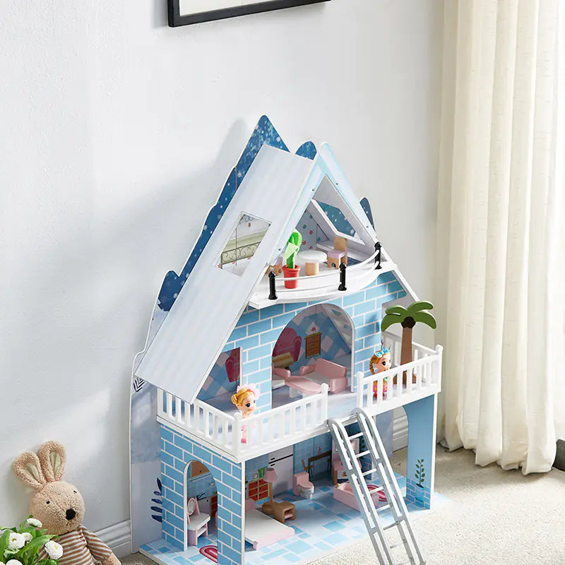 Dluxe Ave. Kids Wooden Luxury Dollhouse Toy for Role Play