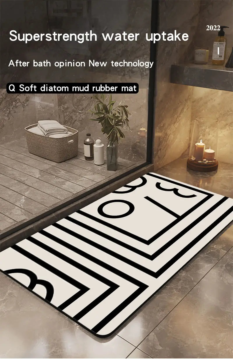 Dluxe Ave. Modern Non-Slip Two-Toned Bathroom Rug (1pc)