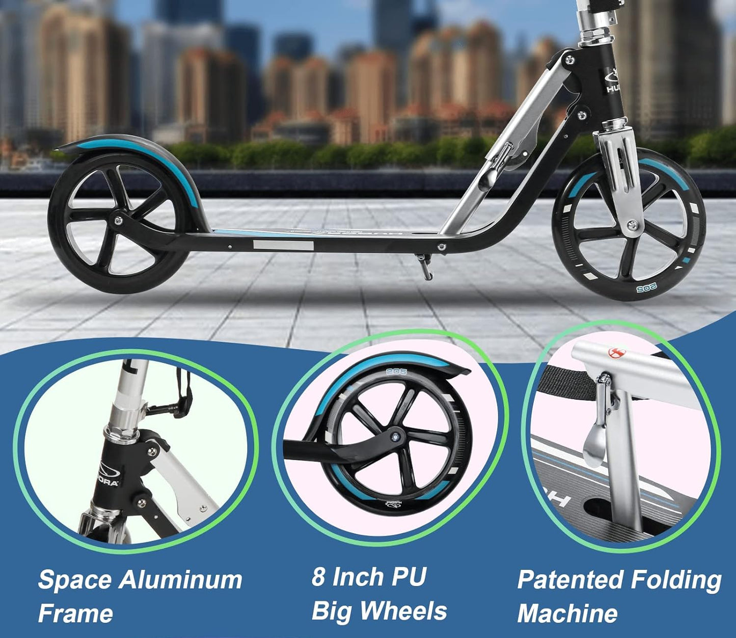 Dluxe Ave. BigWheel 205 Kick Scooter The Original with RX Pro Technology, Folding