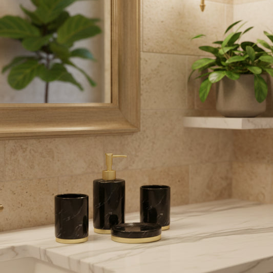 Dluxe Ave. High-End Ceramic Bathroom Accessory Set (5 Pieces)