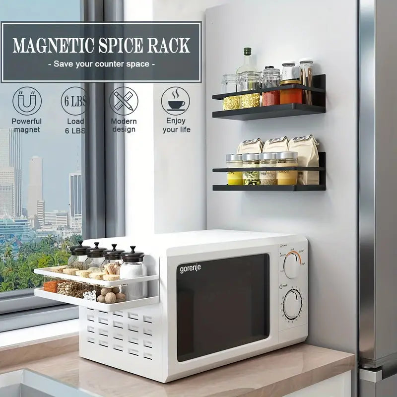 Dluxe Ave. Magnetic Spice Rack for Refrigerator and Seasonings Storage