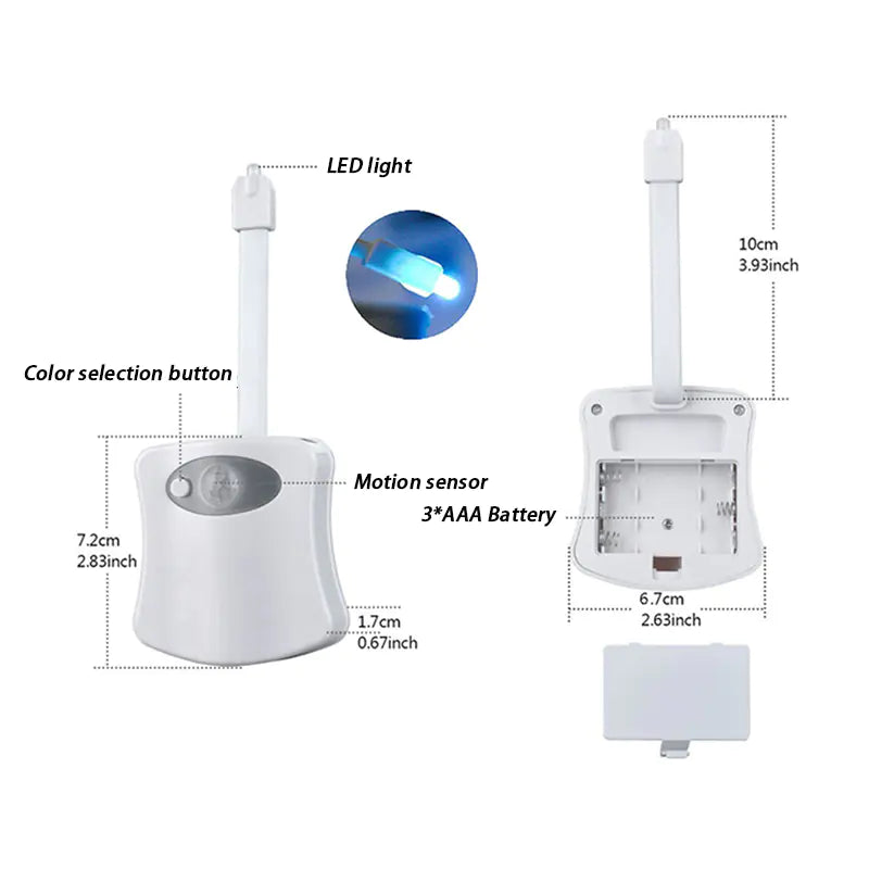 Dluxe Ave. 16-Color Motion Sensor LED Toilet Night Light