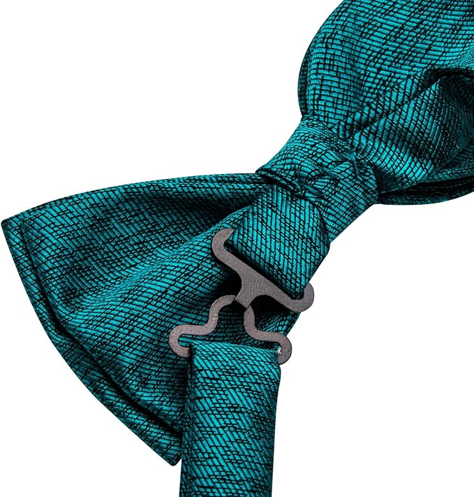 Dluxe Ave. Pretied Bow Ties for Men Wedding Formal Bow Tie Handkerchief Cufflinks