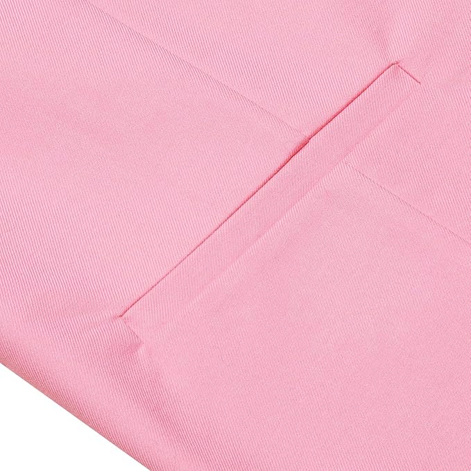 Dluxe Ave. (LARGE) Solid Suit Vest for Men Slim Fit/ V Neck Dress Waistcoat/ Light Pink