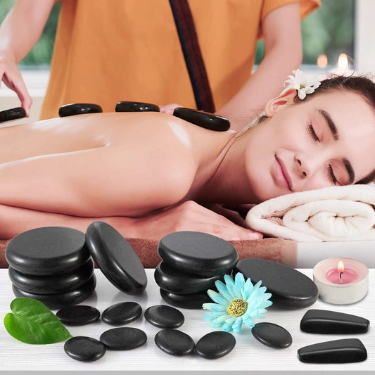 Dluxe Ave. Hot Stones with Heater Kit for Massage/ 18 Pcs